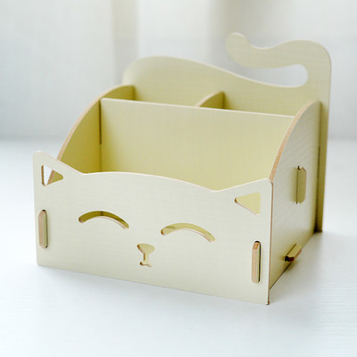 三年二班●创意家居 可爱猫咪收纳盒，让桌面收纳变得趣味盎然